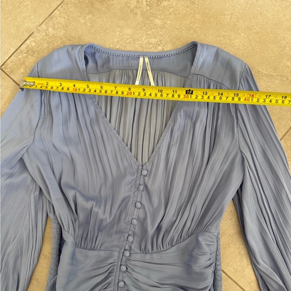 Anthropologie Silky Boho Bohemian Flowy Elegant Blue Women's Top - Picture 8 of 11